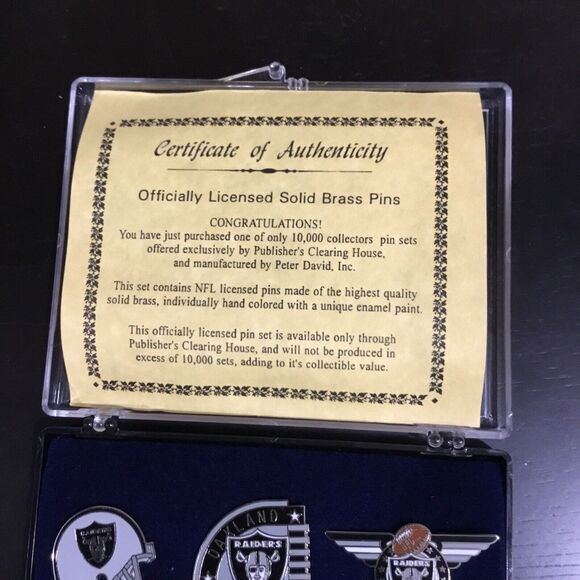 Oakland Raiders Collector Pin Peter David Set Of 3 Limited Edition - Picture 4 of 5
